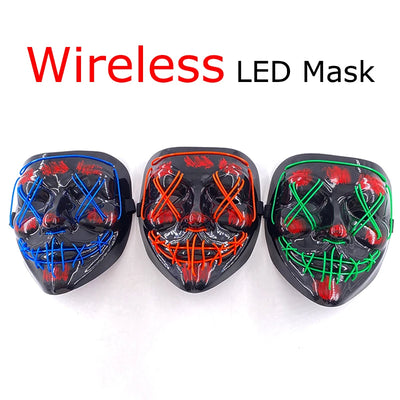 Wireless Halloween Neon LED Purge Mask