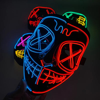 Wireless Halloween Neon LED Purge Mask