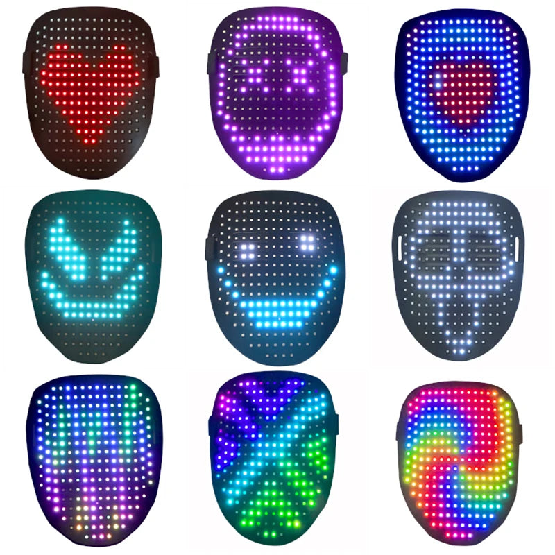 Led Light Up Mask With 50 Pattern Display