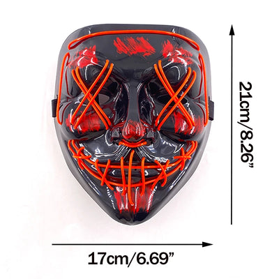 Wireless Halloween Neon LED Purge Mask