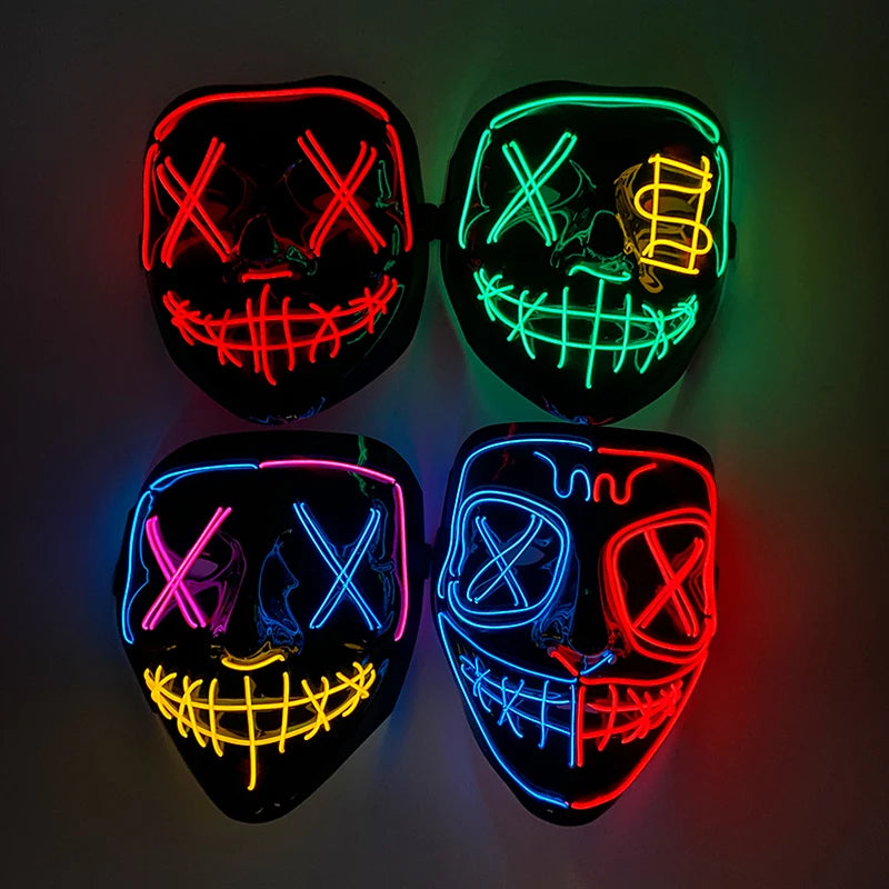 Wireless Halloween Neon LED Purge Mask