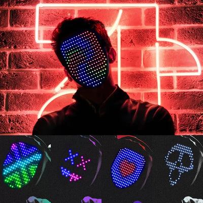 Led Light Up Mask With 50 Pattern Display